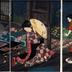 Autumn (<i>Aki</i> - 秋) from the series <i>The Four Seasons</i> (<i>Shiki no uchi</i> - 四季之内) - a Rustic Genji theme - Kodanji IV as Shinonome on the right, Kikujirō II as Tasogare in the center, and Kumesaburō III as Mitsuuji on the left