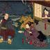 Night scene with Chūbei (忠兵衛), Umekawa (梅川) and Magoemon (孫右衛門)