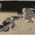 Kataoka Gadō II as Furuteya Hachirobei (古手屋八郎兵衛) on the right and Nakayama Bunshichi IV as Saiki Sukesaburō (才木助三郎)
