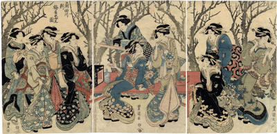 The New Plum Estate on the Sumida River or <i>Sumidagawa shin-Umeyashiki no zu</i> (隅田川新梅屋敷之図)